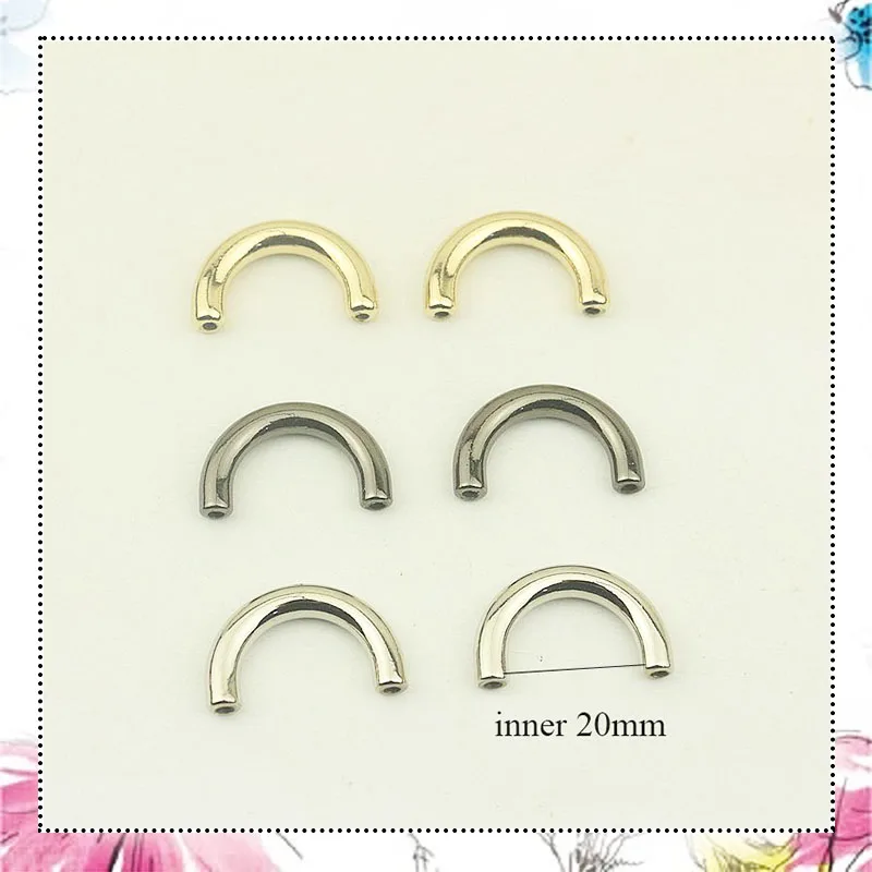 20Pcs 14x20mm Metal Bag Arch Bridge D Ring Connector Buckles for Handbag Wallet Clips Clasp DIY Decoration Hardware Accessories 5pcs metal o ring buckle diy lobster clasp snap hook key chain hanging buckles backpack bag parts jewelry accessories