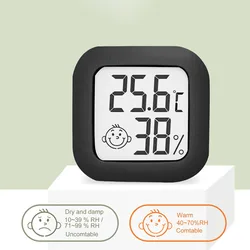 Digital Indoor Thermometer and Hygrometer with LCD Display (Black)