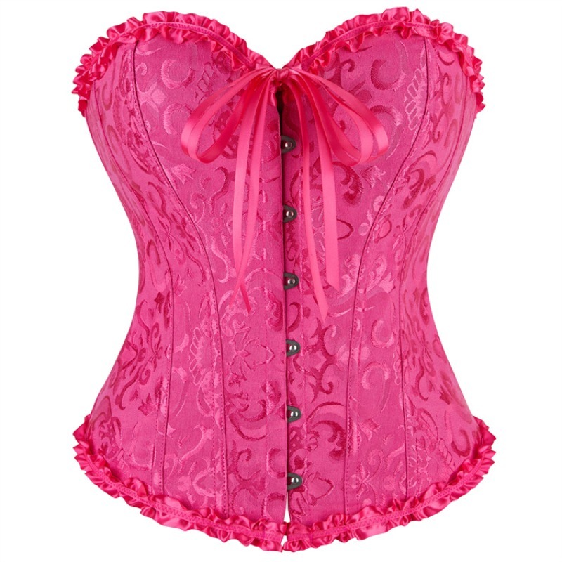 Victorian Gothic Sexy Corset Top Women Overbust Bustier Lace up Floral Lingerie Vintage Corselet