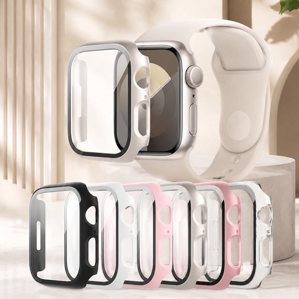 Premium Glass Screen Protector & Bumper Case for Apple Watch - Universal Fit