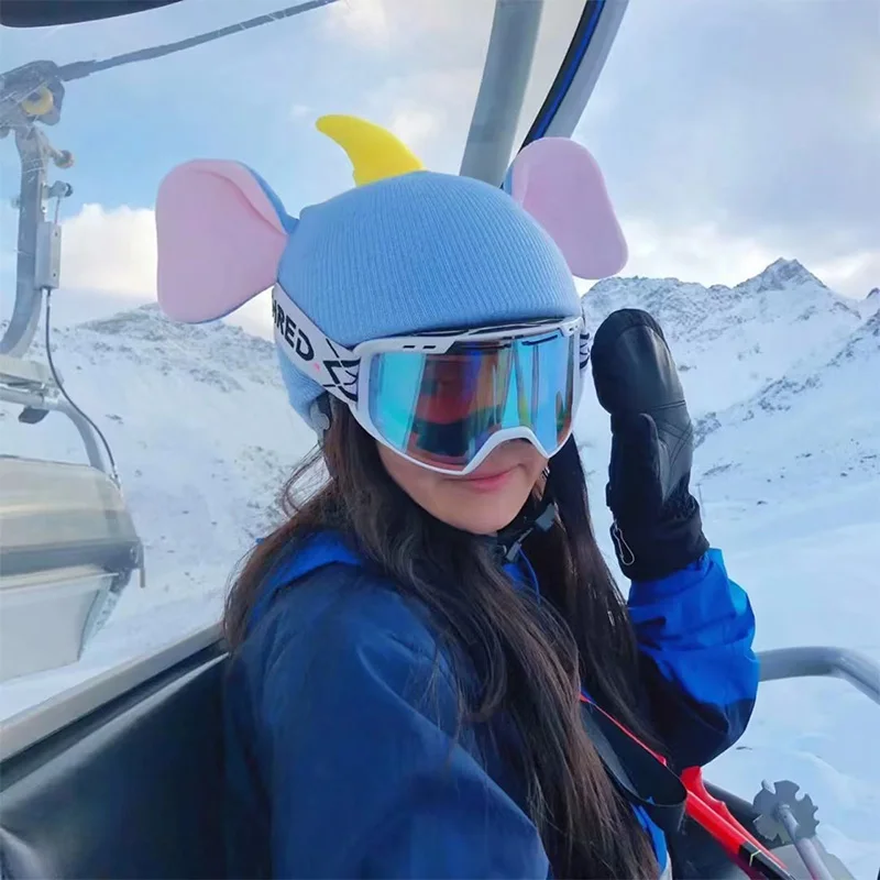 Ski Helmet Cover for Women Men Skiing Helmet Covers Decor Snowboard Washable Outdoor Sports Cute Knitted Helmets Accessories 6