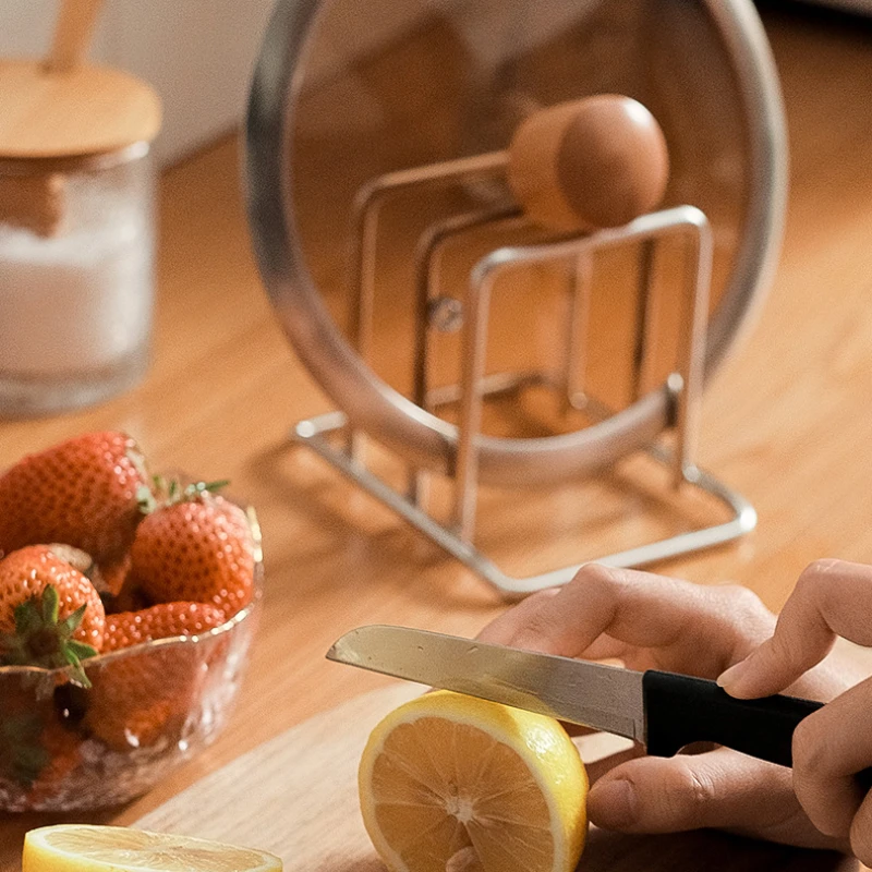 304 Stainless Steel Cutting Board Stand 2 Slots Partition Tray Storage Rack for Placing Cutting Board Pot Lid Baking Tray 4