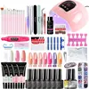Nail Gel Kit Acrylic Nails Set With UV LED Lamp Dryer Nail Drill Color Gel Polish Kit Soak Off Manicure Tools Set 1