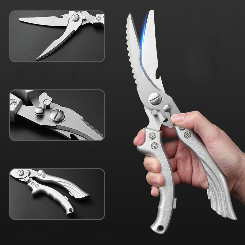 Kitchen Scissors Cut Chicken Bone Fish Fish Meat Ultra Sharp Scissorses Plastic Handle Stainless Steel Blade Strong Scissors