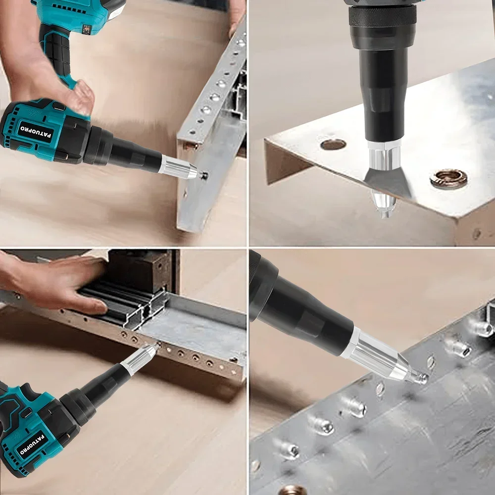 PATUOPRO rivet gun Brushless Electric Riveter Gun Cordless 5.0mm Household Power Tools Screwdriver With LED Light For Makita 18V Battery