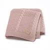 Solid Color Newborn Baby Swaddle Blankets Breathable Knitwear Infant Security Blankets Soft Acrylic Toddler Receiving Blankets 1
