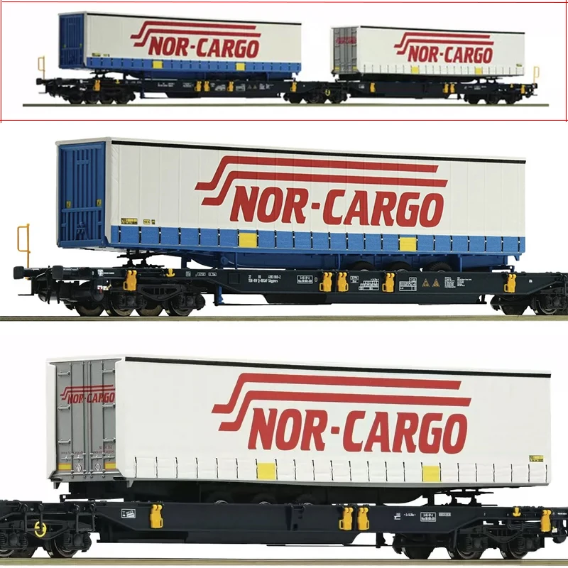 Roco Train Model 67389 Ho 1/87 Container Transporter Nor-Cargo Painting