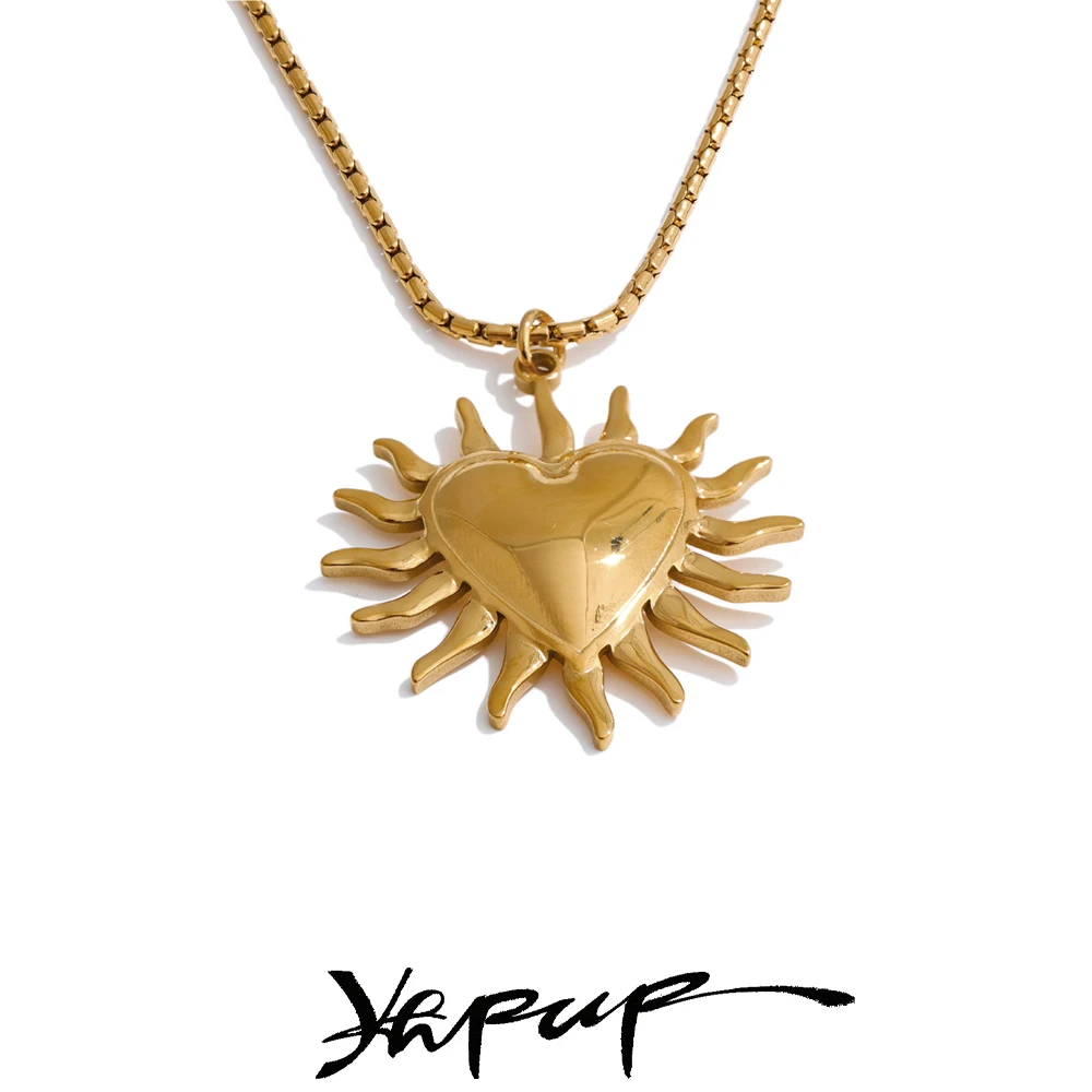 Yhpup Pendant Stainless Steel 18K Gold for Women