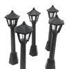 4Pcs Street Post Lights Model Railway Train Lamp Post Lights Miniature Village Pathway Lantern Post for DIY Dollhouse 4