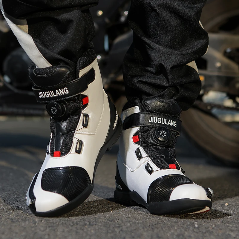 Motorcycle Boots Men's Four Season Plus Size High-top Safety Protection Motorcycle Shoe Cross Country Boots Outdoor Riding