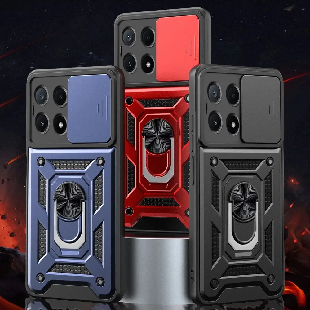 Shockproof Armor Case with Car Magnetic Holder Ring and Camera Protection