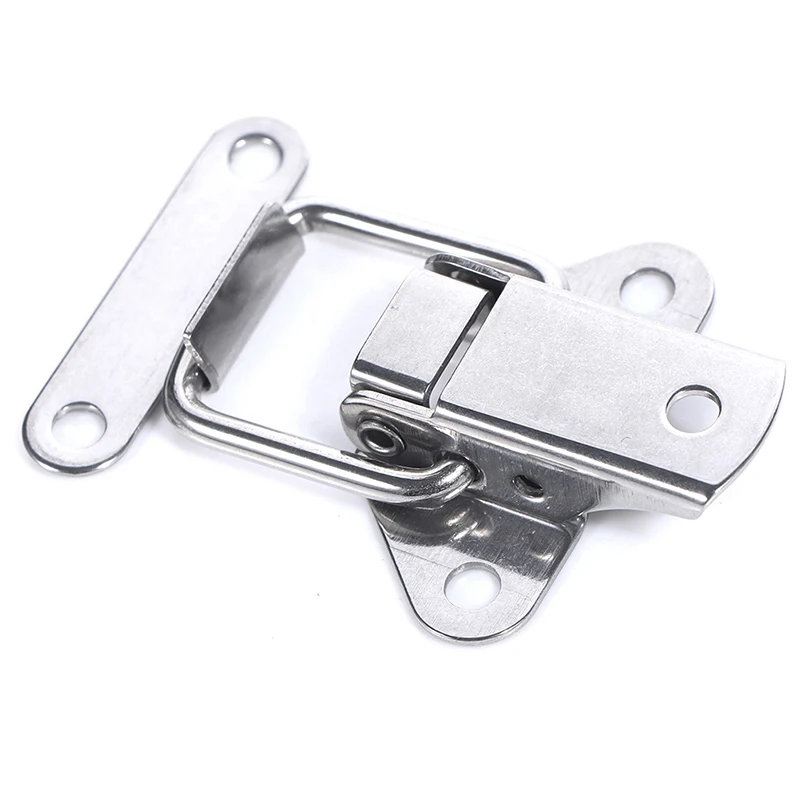 1PCS Stainless Steel 304 Toolbox Locking Latch Hasps Metal Toggle Catch Clasp Box Loaded Hinges Furniture Hardware Accessories