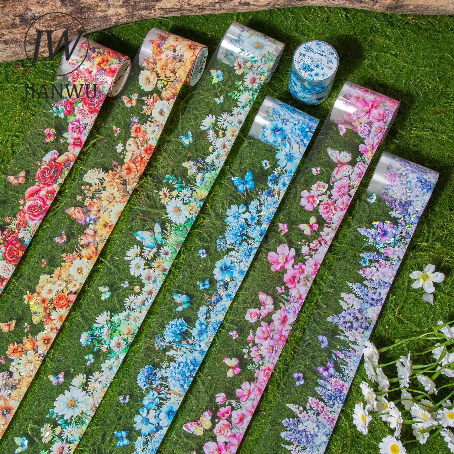 Jianwu 50Mm * 200Cm Raccolta Tra I Fiori Serie Vintage Shell Materiale Leggero Pet Tape Creativo Fai Da Te Journal Collage Cancelleria