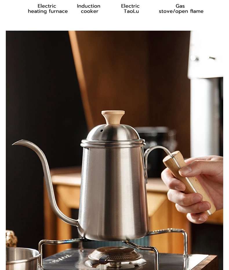 BOUILLOIRE ELECTRIQUE,retro--Bouilloire à café en acier inoxydable avec ...