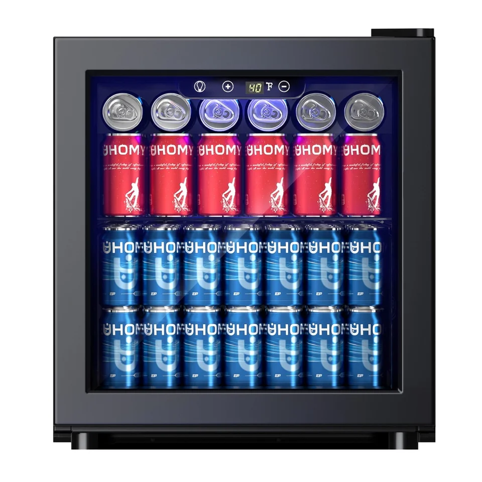 50 Can Mini Beverage Refrigerator Adjustable Temperature Cooler
