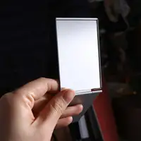 Miroir pliant décoratif en aluminium, miroirs de maquillage rectangulaires pliables, mini miroir de poche compact en métal, outils cosmétiques 4