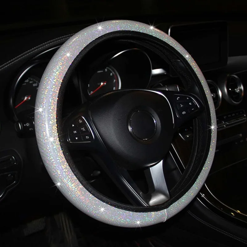 Universal Car Steering Wheel Cover Bling Car Accessories Interior For Women  Girl Car Decoration Car Styling Wholesale - Steering Covers - AliExpress