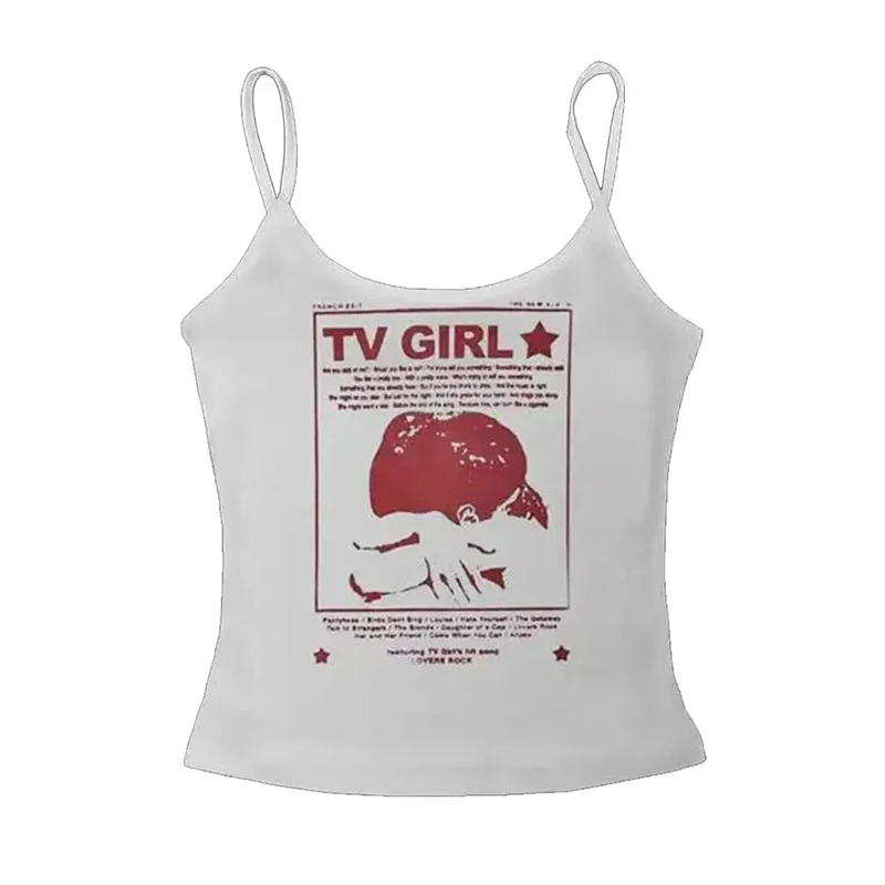 

Y2k жилет с принтом для женщин зеленый панк короткий сексуальный ретро крутой бриллиант без рукавов