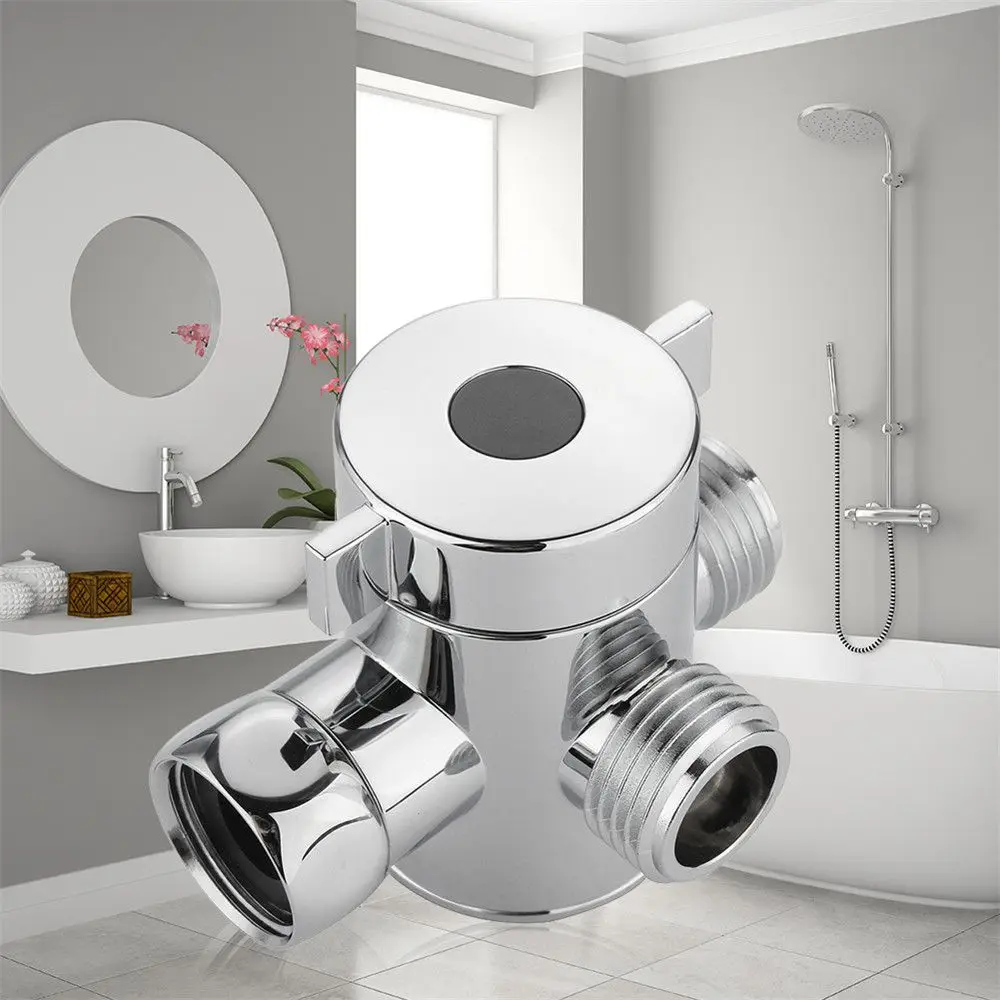 Diverter Valve T Adapter Valve 1/2 Inch 3-Way Connector T-adapter Shower Head Shunt Bathroom Switch Toilet Arm Mounted Diverter Valve