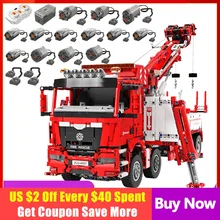 

T4007 High-tech Series Fire Rescue Vehicle Remote Control APP Electric Model Building Blocks Toys Kids Birthday Gift Set 17027