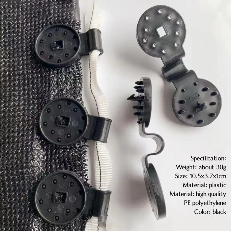 200-Pack Durable Black Shade Cloth Clips for Outdoor Awnings and Garden Use