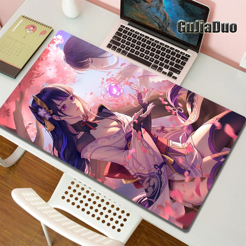 

Genshin Impact Raiden Shogun Large Mange Mouse Pad Laptop Table Desk Mat XXL Pc Cushion Gaming Accessories Kawaii Anime Mousepad