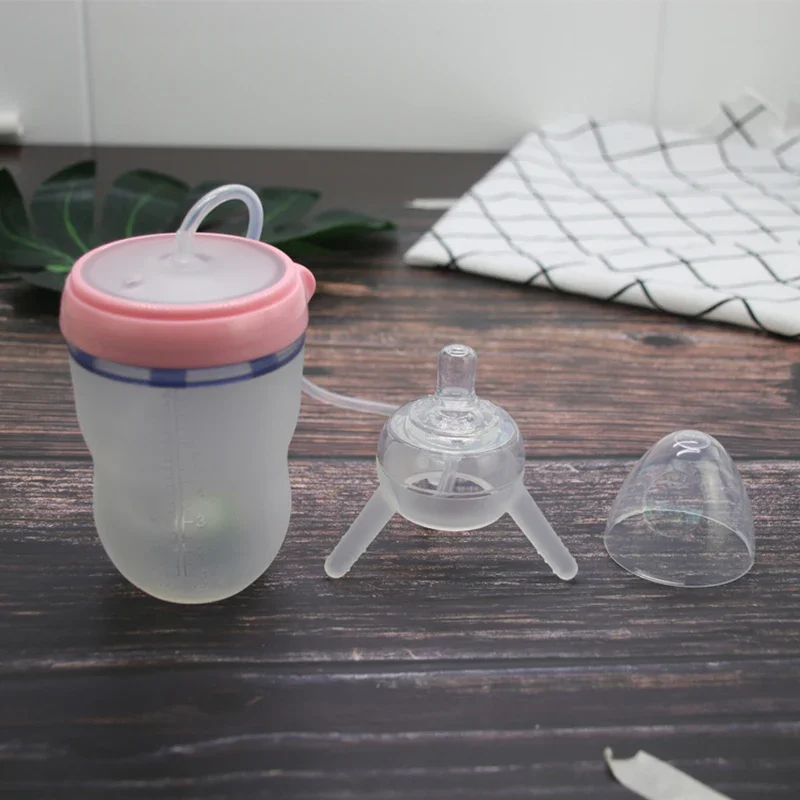 Baby Breastmilk Bottle Wide Neck Soft Silicone Feeding Weaning Milk Container Children Mamadeira Nipple Bottle Newborn Feeding