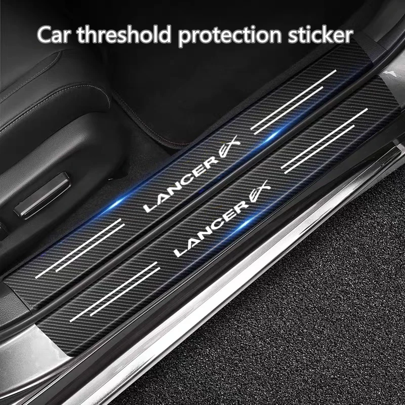 

DIY Paste Protector Strip Auto Door Sill Side Protect Film Carbon Fiber Car Sticker For Mitsubishi Lancer Ex 9 10