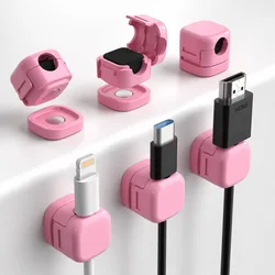 Magnetic Cord Organizer & Cable Clips Set - Adjustable Under Desk Cable Management System, Adhesive Wire Holder (PURPLE)