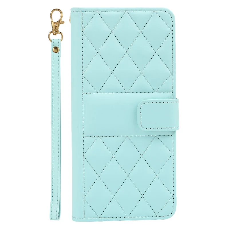 Checkered Wallet Magnetic Flip Card Slot & Photo Frame Leather Case