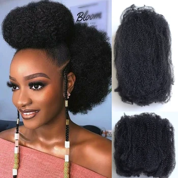 Afro Kinky Bulk Fake Hair Extensions 8-14 Inch No Weft Synthetic Hair for Locs Micro Twist Braiding Hair Extensions 1