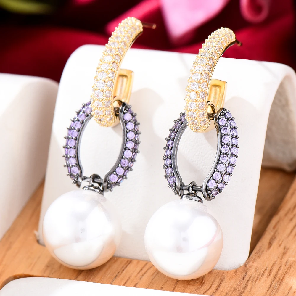 

Kellybola New Trendy Luxury Fairy Pearl Dangle Earrings For Women Wedding Party Dubai Bridal Earrings boucle d'oreille femme