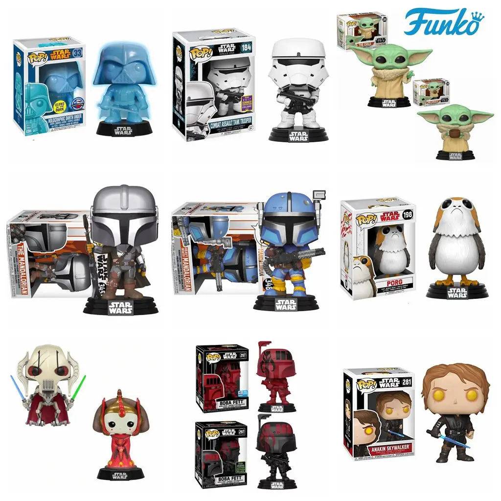 thumbnail image 2 of FUNKO nueva llegada figura de Star Wars juguetes el niño Yoda Chewbacca Darth Vader Stormtrooper K-2SO JYN ERSO PORG Luke juguete de acción, 2 of 5