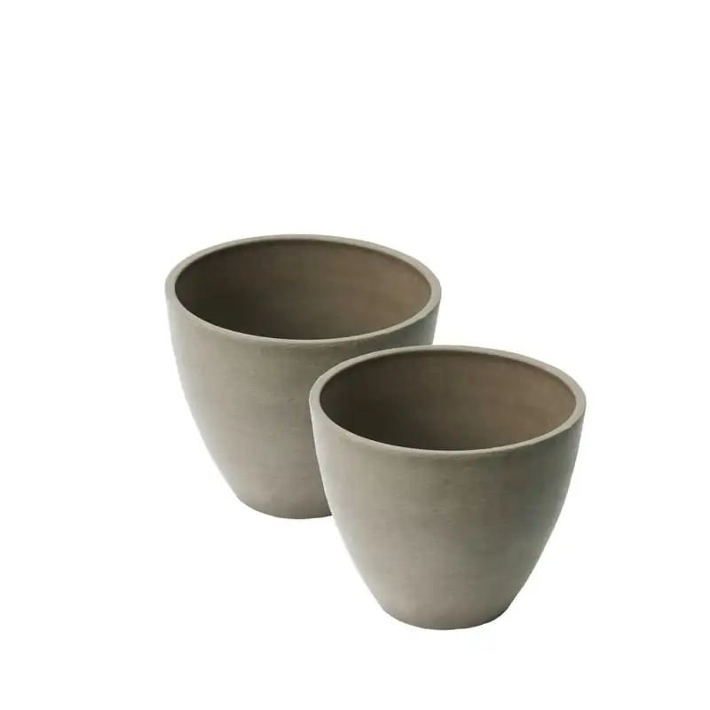 

Valencia Planter, 2 Round Taper Curve Planters 10-In. Diameter by 8.3-In.H, Spun Taupe, 2 Pack