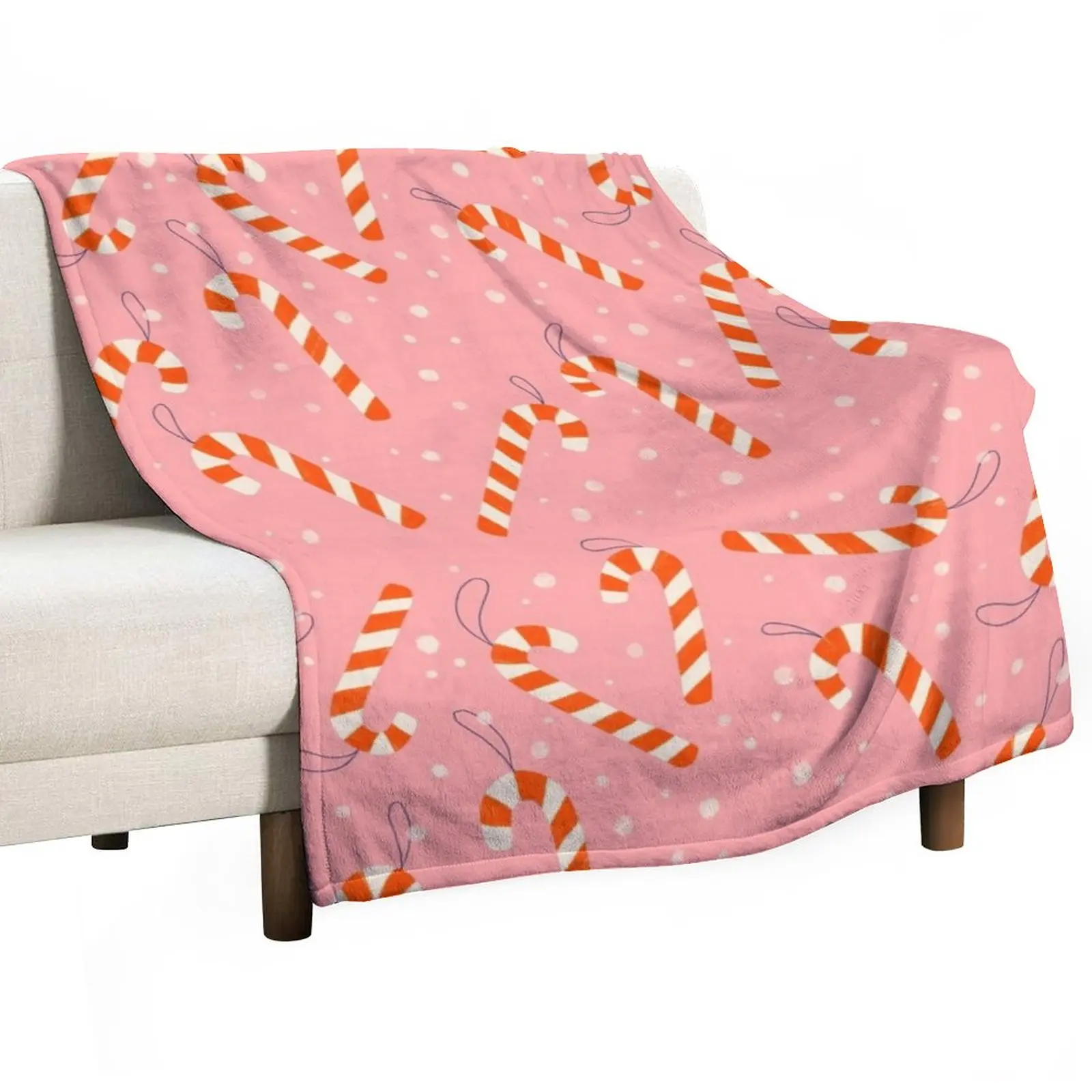 

Candy cane pattern, pink and red Throw Blanket Polar blanket Luxury Thicken Blanket Multi-Purpose