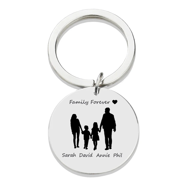 Personalized Family Name Keychain Custom Mom Dad Daughter Son