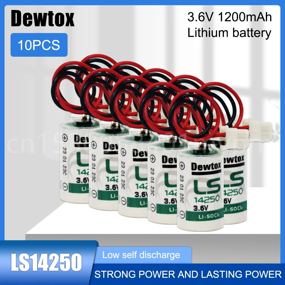 Lítio Ls14250 10 Batteria com Plug para ls Plc Cnc Machine Tools Medidor de Água a Gás 14250 r6 Sl35 Er14250 Bateria Pcs 3.6v 1200mah de