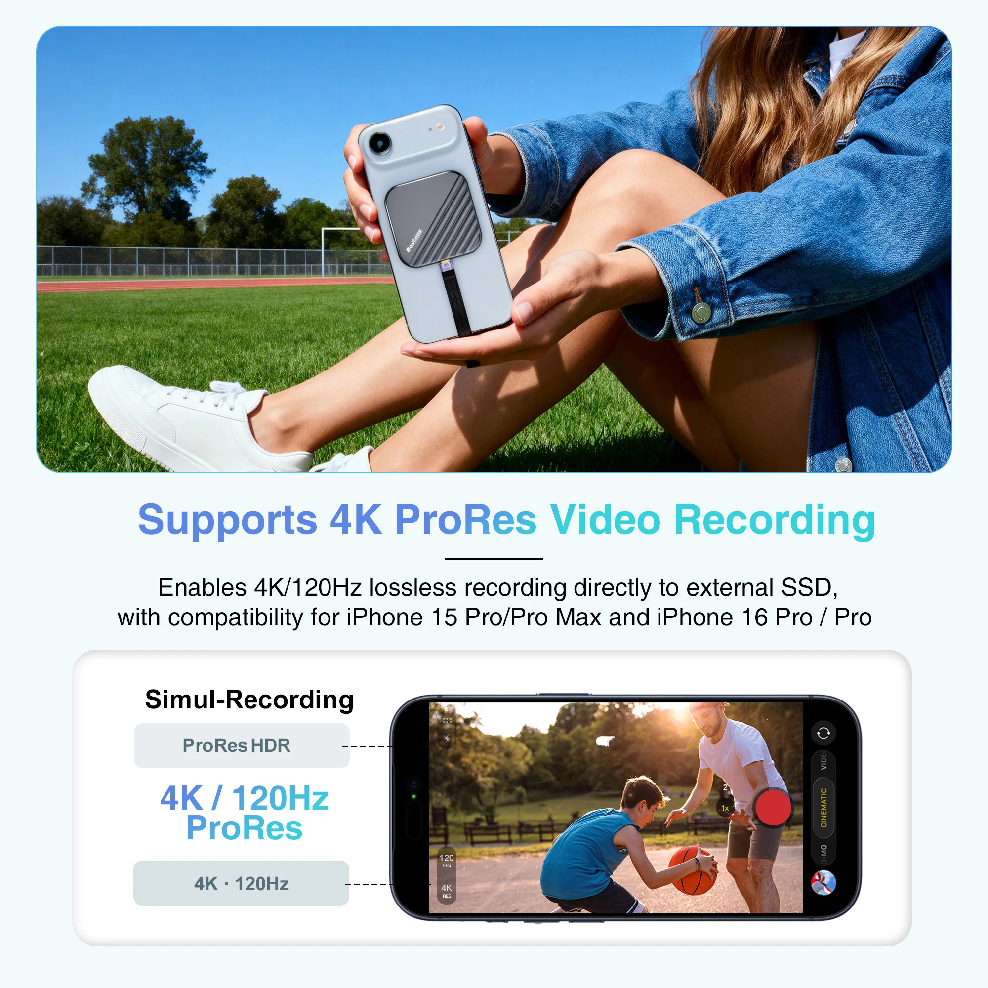 베스토스 마그네틱 휴대용 SSD 외장 고속 전송 512GB 1TB 2TB 컴퓨터 또는 휴대폰용