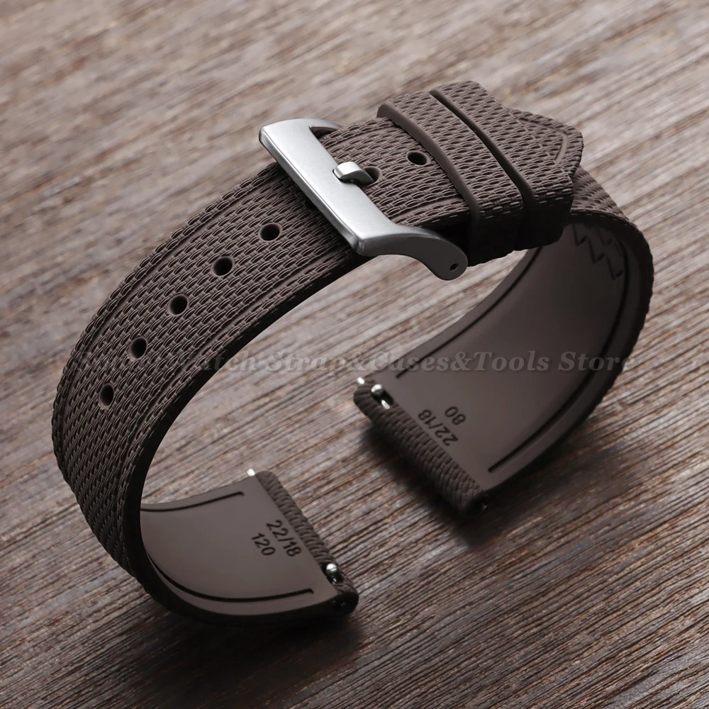 Premium FKM Rubber Waterproof Sport Watch Strap – Universal Fit