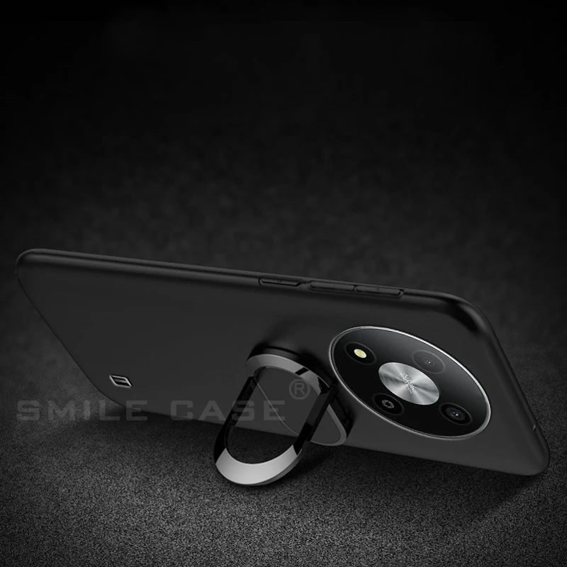 ZTE 블레이드 A73 5G Funda 용 커버 6.52 인치 블랙 클래식 핑거 링 360 회전 소프트 케이스 ZTE 블레이드 A73 (5G) Capa 용