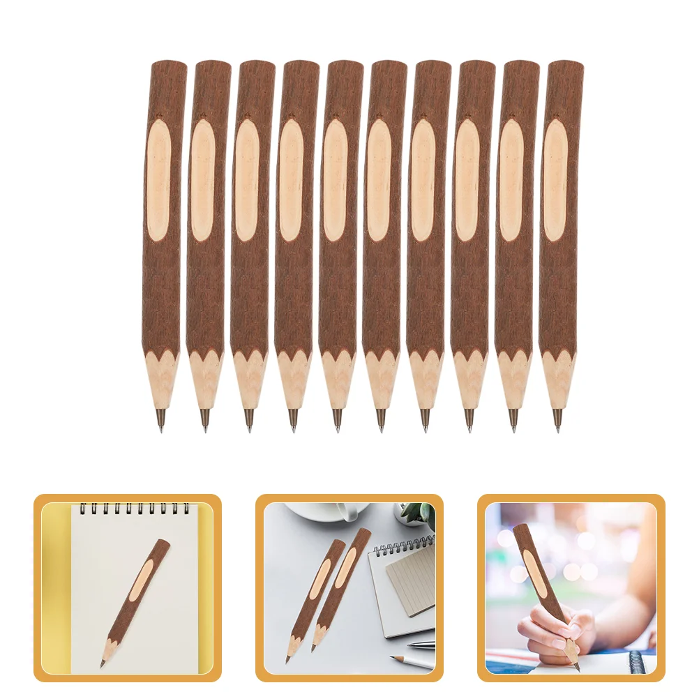 

10 Pcs Wooden Ballpoint Pen Portable Writing Pens Gift Multi-function Stylish Novelty Unique