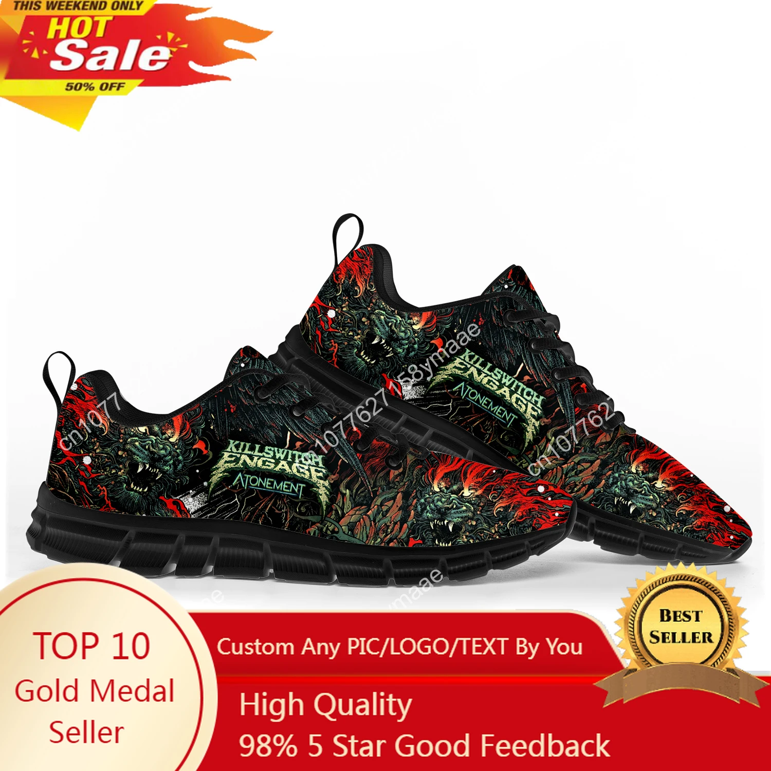 

Killswitch Engage Sports Shoes Mens Womens Teenager Kids Children Sneakers High Quality Sneaker Customize Couple Shoe Black