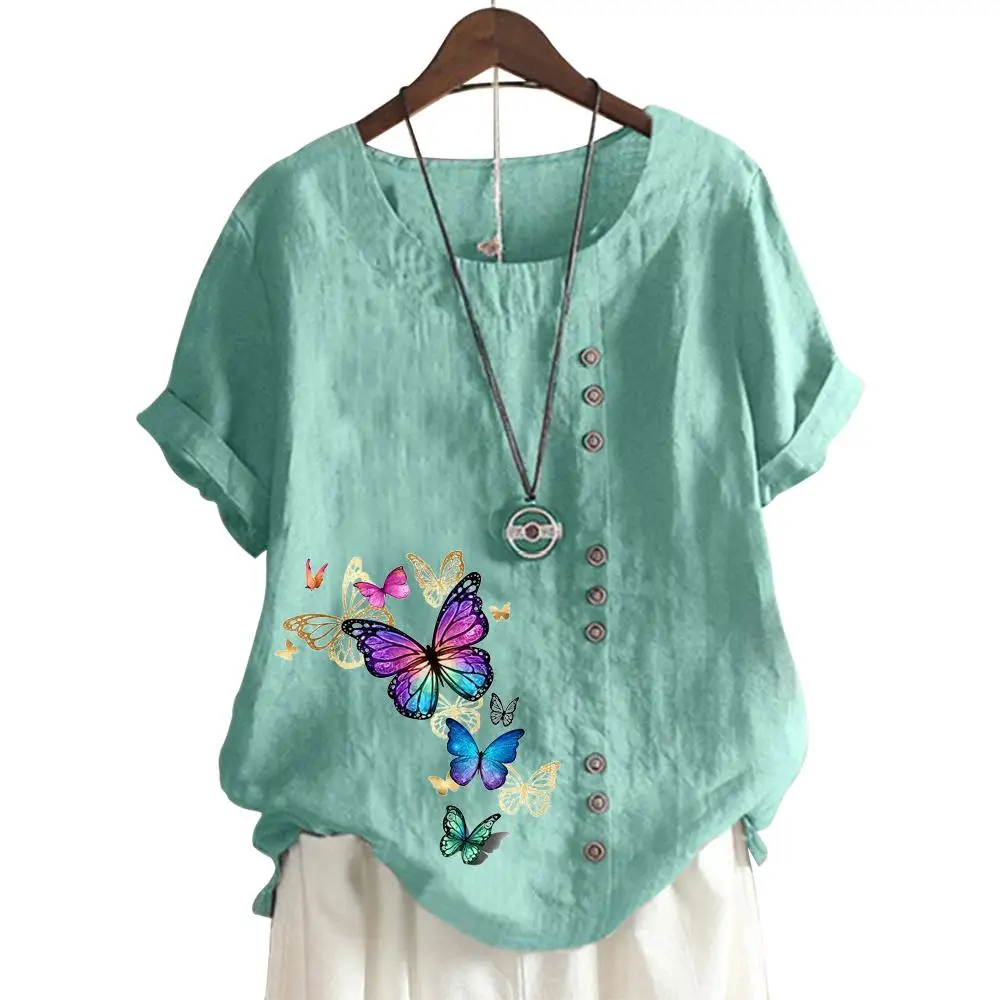 

Women's Cotton Casual T-Shirt with Printed Design in 11 Colors
