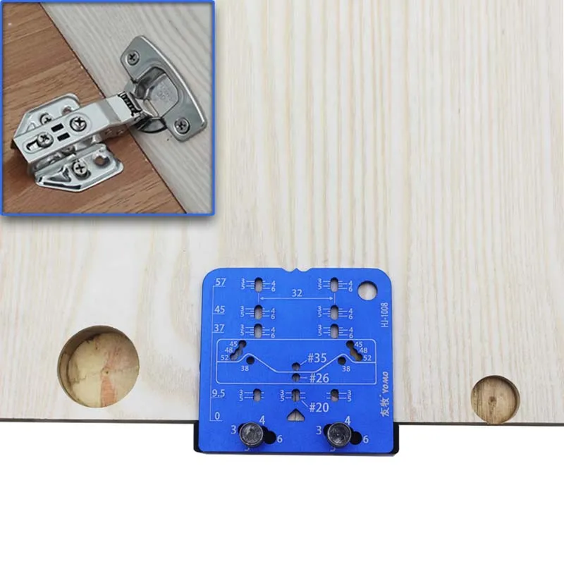 35mm Hinge Boring Jig 26mm Hinge Hole Drilling Guide Locator Drilling Jig Drill Bits Woodworking Door Hole Opener Cabinet
