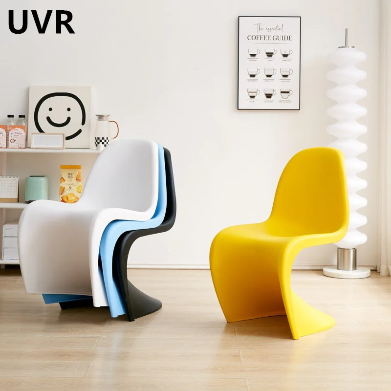 

Новые стулья для ресторанов UVR, домашние штабелируемые креативные стулья для отдыха Panton, многофункциональные эргономичные обеденные стулья со спинкой