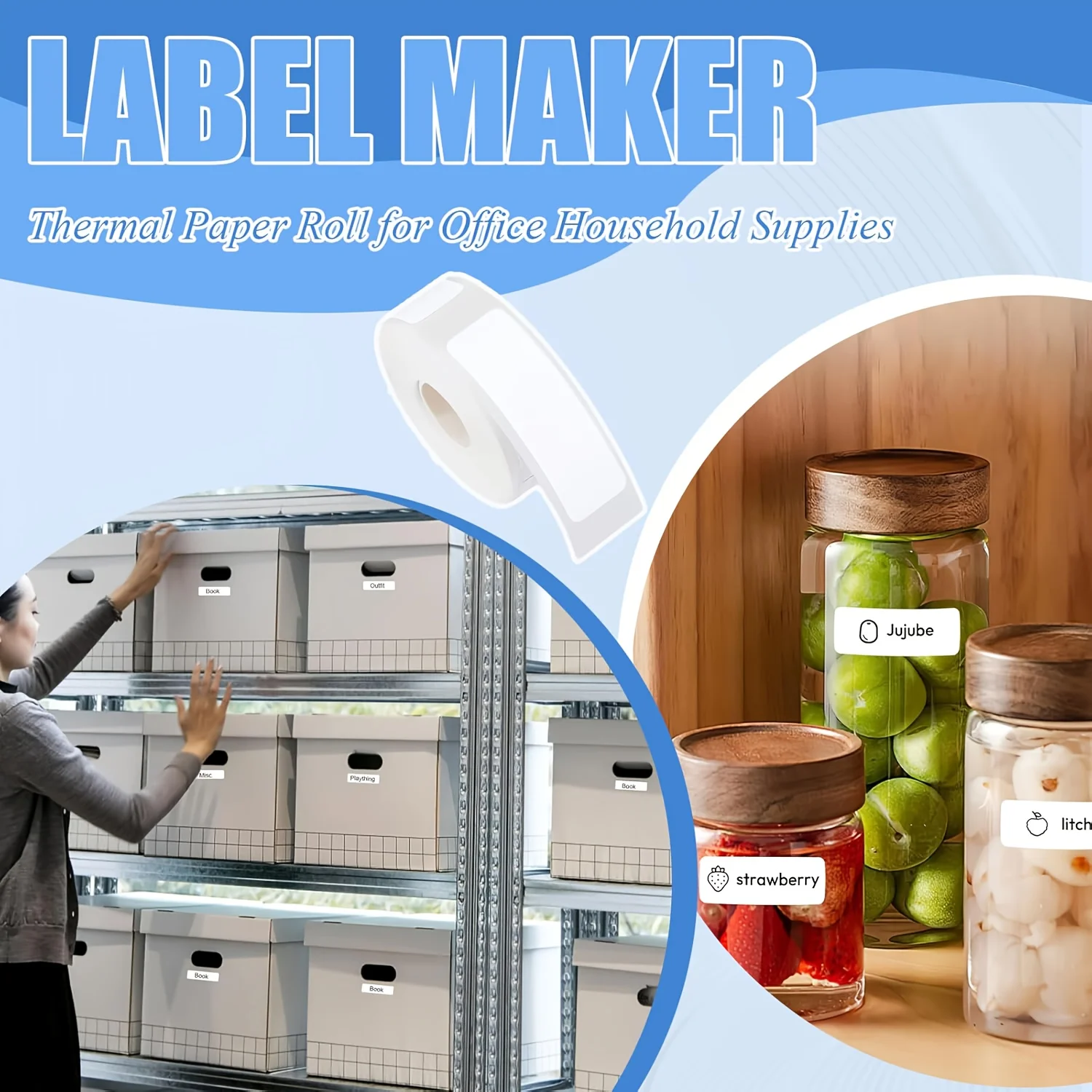 12x40mm 흰색 감열 라벨 3/6롤 160 라벨/롤 (P15 D30 D35 Q30 P11 P12 HP3 HP4 프린터용) 가정 사무실 학교용