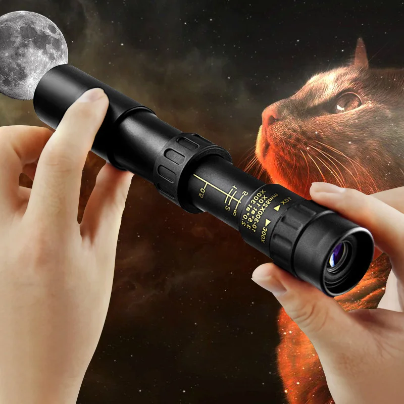 

10-300X Zoom HD Portable Strong Telescope Professional Monocular Long Reach Night Vision Monocle For Hunting Telescope