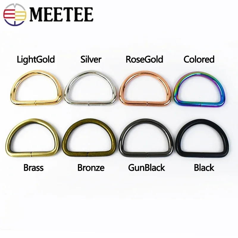30Pcs Meetee 12-50mm 금속 O D 링 버클 가방 스트랩 의류 핸드백 벨트 버클에 대 한 걸쇠를 조정 DIY 공예 하드웨어 액세서리