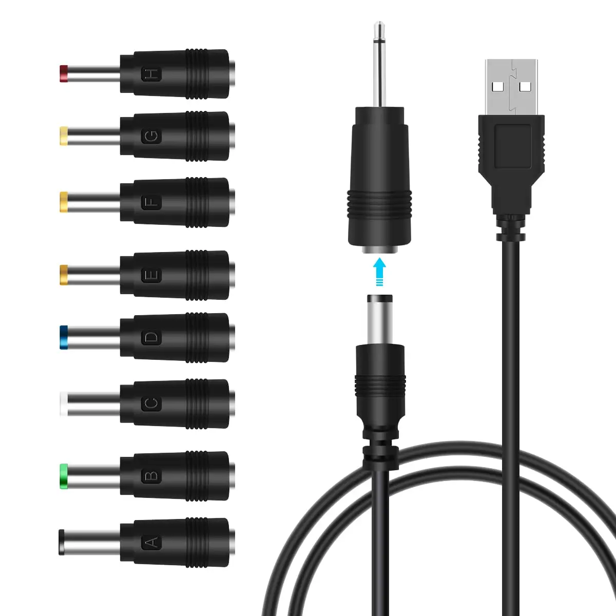 

Шнур питания 5 в постоянного тока, универсальный USB-кабель питания постоянного тока с 9 разъемами адаптеров для массажной палочки, роутера, лунной лампы, детской спецификации, Spea