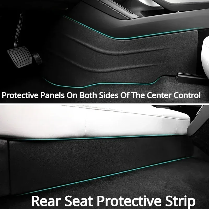 Side Defense Kick Pad Central Control Protective Foot Pad Anti-dirty Mat Interior Protection for Tesla Model 3 Highland 3+